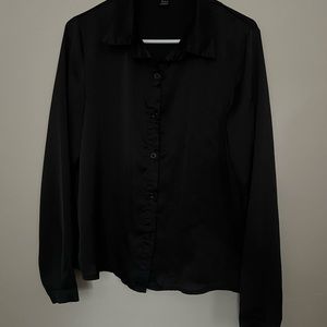 Shein black button up blouse, size large